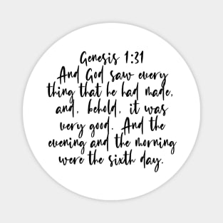 Genesis 1:31 Bible Verse Magnet